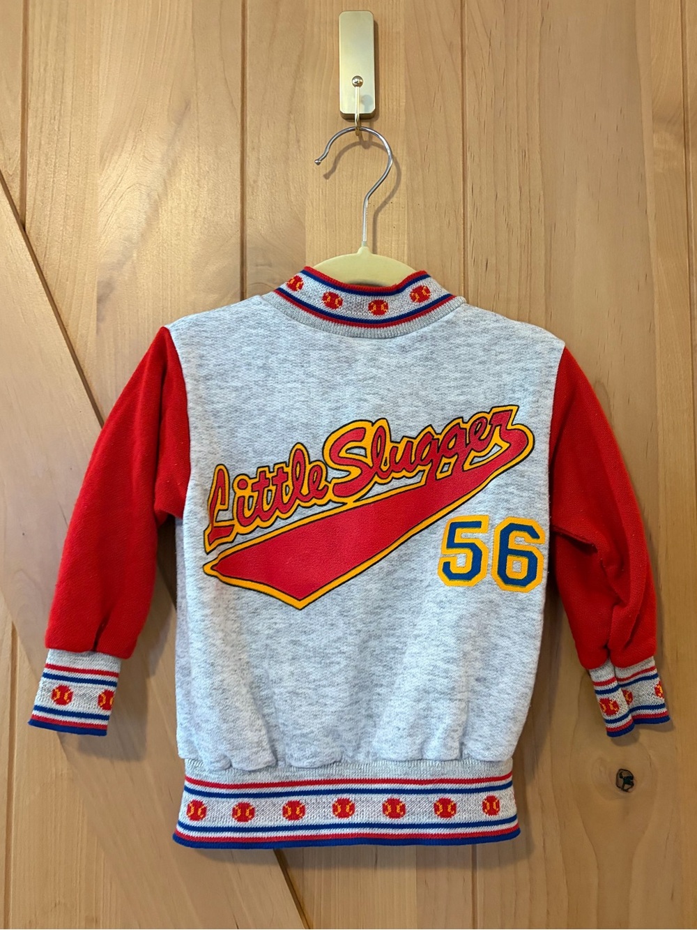 Vintage 90s y2k Little Slugger Baseball Sports Snap Button Jacket USA 2T